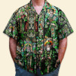 Stained Glass Of St. Patrick With Shamrock And Garlands - Hawaiian Shirt