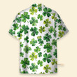 Irish Shamrocks And Four-Leaf Clovers Seamless Pattern - Hawaiian Shirt