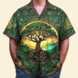 St. Patrick Day Trinity Tree Of Life Men's Button's Up Shirts - Hawaiian Shirt