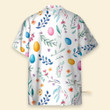 Happy Easter Eggs And Leaves Pattern - Hawaiian Shirt