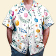 Happy Easter Eggs And Leaves Pattern - Hawaiian Shirt