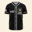 Homesizy Custom Name US Army Veteran Patriot Eagle Black Personalized Baseball Jersey