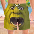Homesizy Stop Staring At My Shrek Funny Cosplay Costume  Beach Shorts