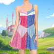 Homesizy Sleeping Beauty Movie Princess Pink And Blue Cosplay Costume  Skater Dress