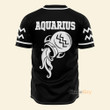 Homesizy Aquarius Zodiac Black And White - Baseball Jersey