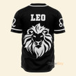 Homesizy Leo Zodiac Black And White - Baseball Jersey