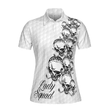 Black And White Skull Golf Ball Texture - Women Polo