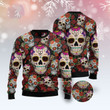 Sugar Flower Skulls Christmas Funny Ugly Sweater