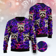 Raccoon Leaves Purple Christmas Funny Ugly Sweater