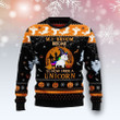 Unicorn Broom Halloween Ugly Sweater