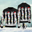Long Cat Christmas Funny Holiday Black White Ugly Sweater