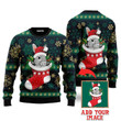 Photo Inserted On Green Snow Christmas Sweaters For Men & Women