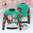 Llama And Santa Xmas T0112 unisex womens & mens, couples matching, friends, funny family ugly christmas holiday sweater gifts (plus size available)