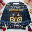 What A Long Strange Trip It's Been Hippie Camper Dog Personalizedwitch Christmas Sweater