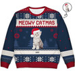 Personalized Mewy Catmas Ugly Sweatshirt, Custom Photo Ugly Sweatshirt, Ugly Christmas Pattern, Christmas Sweatshirt, Cat Lover Sweatshirt
