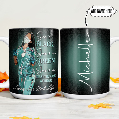 Black Nurse KD4 Personalized HHA2601001Z Full Color Ceramic Mug