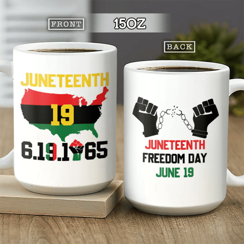 Juneteenth Independence Day Africa American Independence Day African Black Coffee Mug HLGB0906006Z Full Color Ceramic Mug