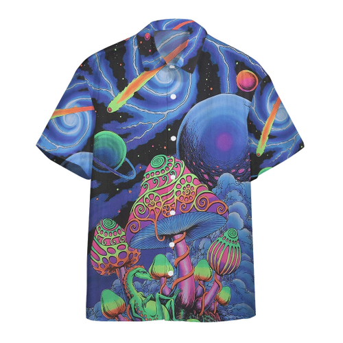 3D Trippy Cosmic Shrooms Hippie Vibe Hawaiian Shirt