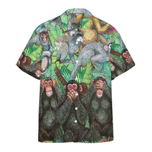 3D Monkey Tropical Hawaiian Shirt QT303143Lb