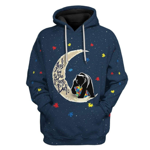 3D Autism Mom I Love You To The Moon And Back Custom Hoodie Apparel