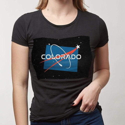 Sequin Print Women USA Colorado Custom T-shirt