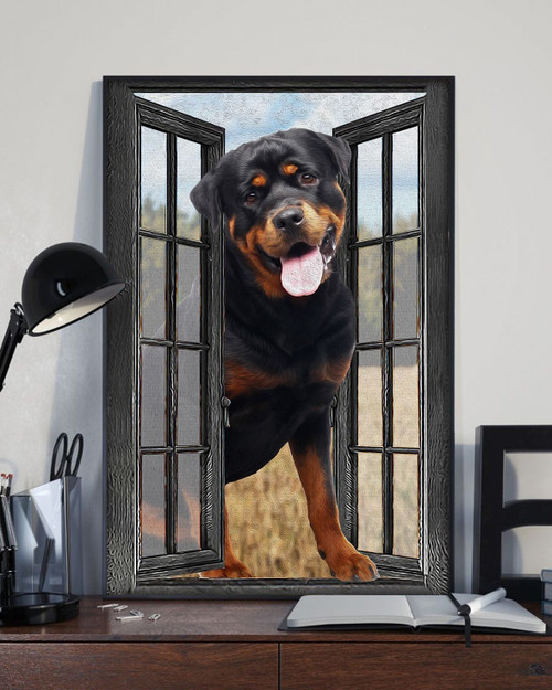 Rottweiler Window Canvas