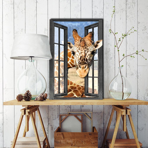 Giraffe Window Canvas