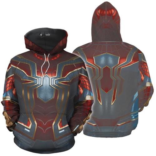 Spider-man Iron Spider Suit Custom Cosplay Costume Zip Hoodie QT208230Tf