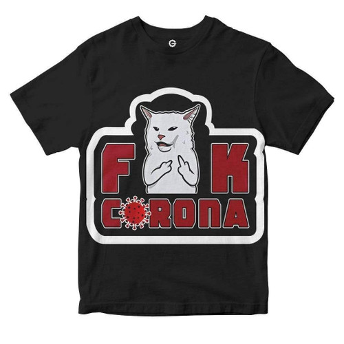 2D Cat Meme F**k Corona Unisex Tshirt Fleece Hoodie Zip Hoodie Sweatshirt