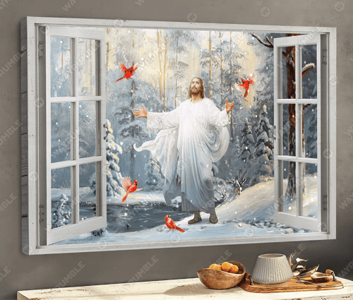 Canvas Jesus Open Window Cardinal Memorial HY207027Ee