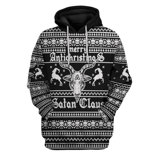 3D Antichristmas Satan Claus Ugly Christmas Sweater Custom Hoodie QT309671