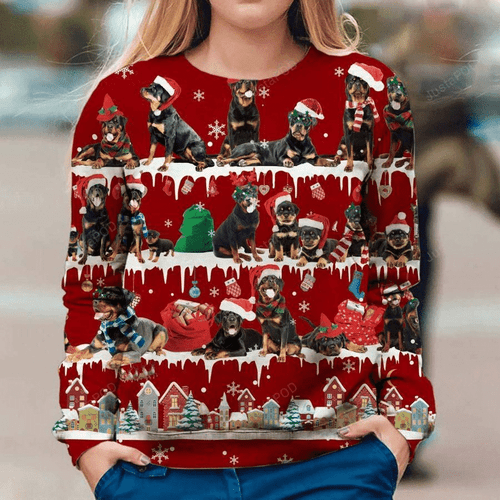 Animal  Rottweiler Ugly Christmas Sweater