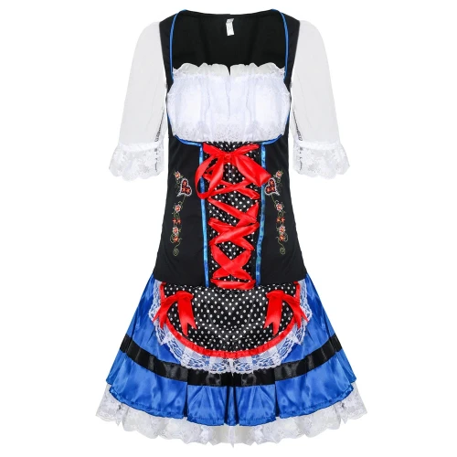 Women Medieval Costume Traditional Bavarian Oktoberfest Dress Cosplay Costume Halloween Carnival Party Fancy Dress