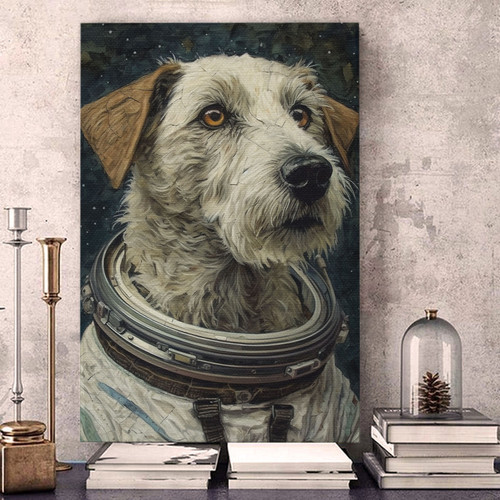 An Astronaut Dog Dressed In A Spacesuit Wrapped Canvas QT305621Ee