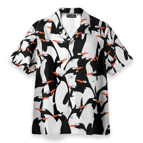 Cute Penguin Funny Button's Up Shirts - Hawaiian Shirt