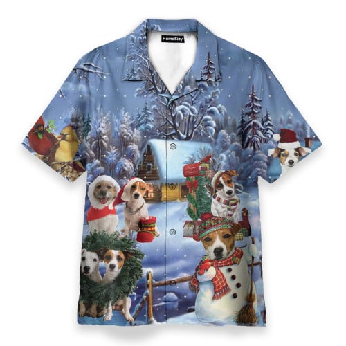 Jack Russell Christmas Funny Button's Up Shirts - Hawaiian Shirt