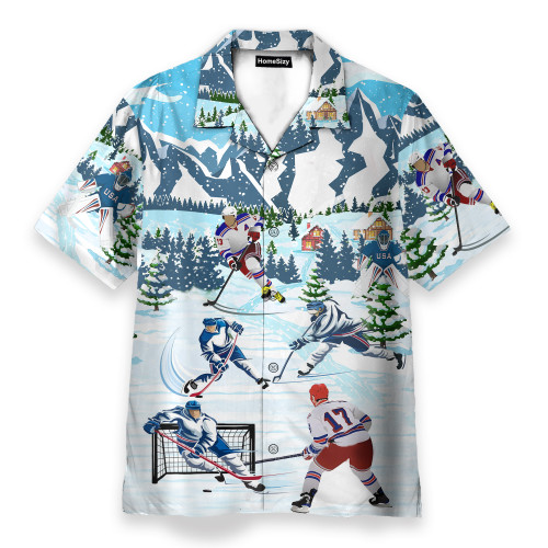 Christmas Let's Play Hockey - Hawaiian Shirt