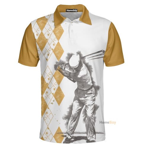 Golf And Wine Make Everything Fine Short Sleeve Polo Shirt For Men