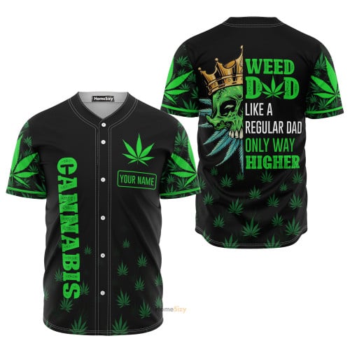 Custom Name Weed Dad - Personalized Baseball Jersey