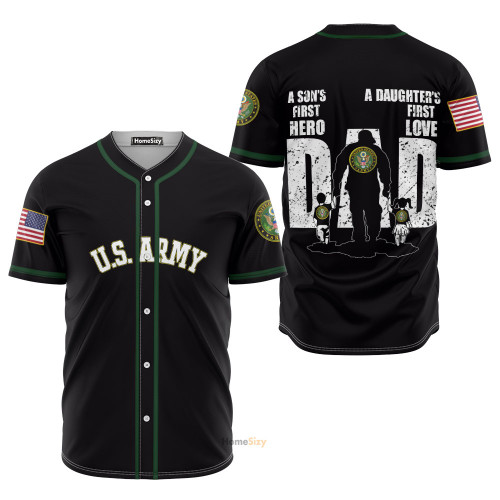 Army Dad And Son Daughter - Baseball Jersey