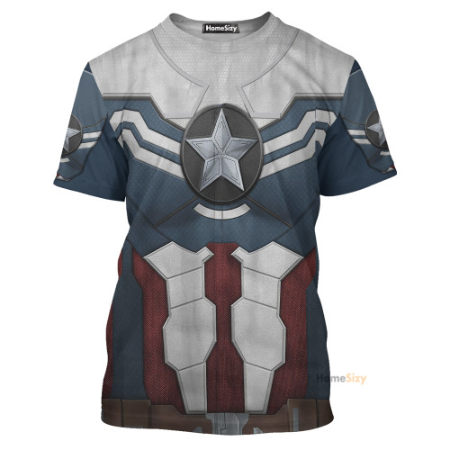 3D Sam Wilson Captain America Custom Cosplay Costum Tshirt QT307019