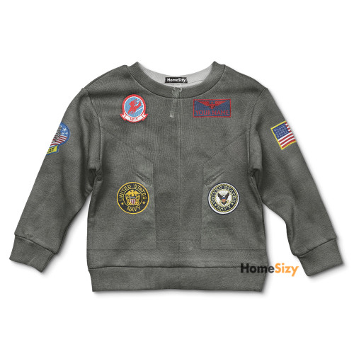 Top Gun Pete Maverick Mitchell Custom Cosplay Costume Kid Sweatshirt QT205072Hf