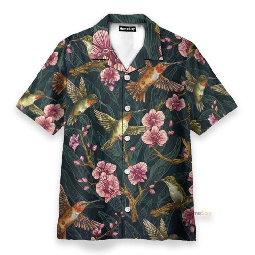 Amazing Hummingbirds Tropical Flower Pattern - Hawaiian Shirt