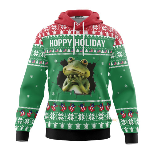 Frog Hoppy Holiday - Christmas Gift For Adults - 3D Hoodie QT309530