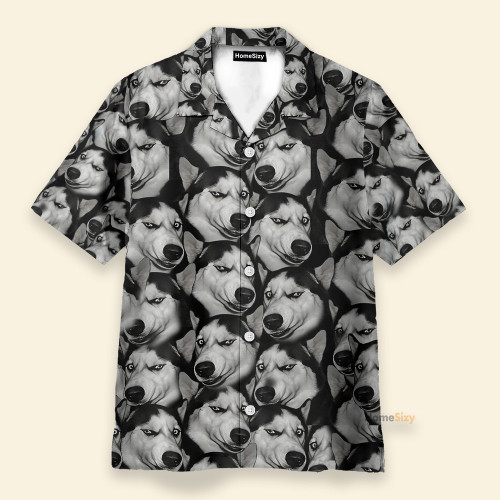 Funny Husky Face - Hawaiian Shirt QT307062