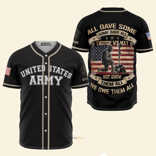 All Gave Some Some Gave All US Army Black - Baseball Jersey