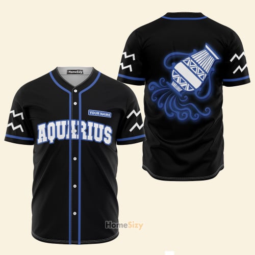 Custom Name Aquarius Great Zodiac Z13 - Personalized Baseball Jersey