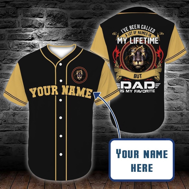 Personalized custom cosplay Name Dad Is My Favorite Name Baseball Tee Jersey Shirt