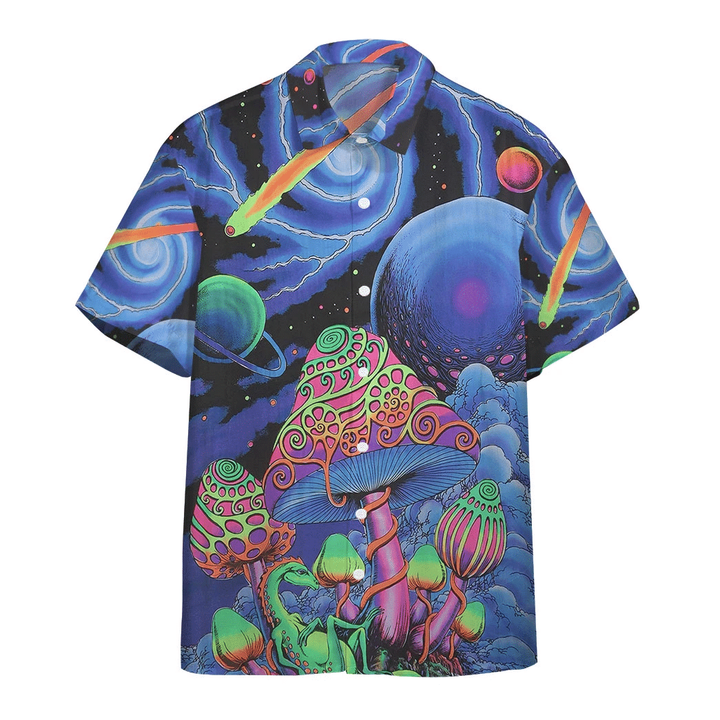 Homesizy 3D Trippy Cosmic Shrooms Hippie Vibe Custom Hawaii Shirt