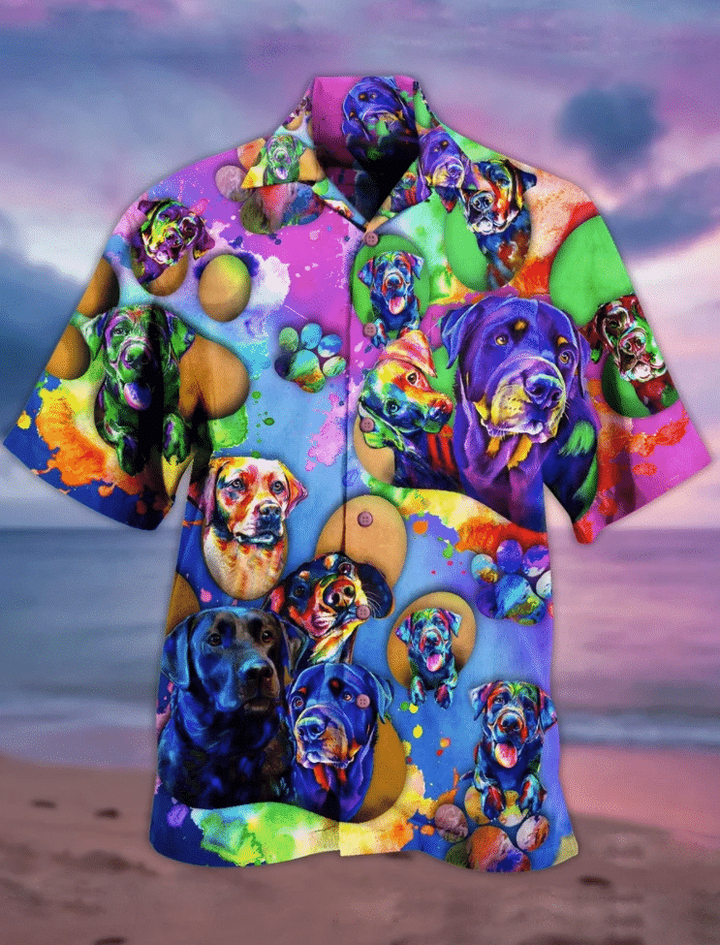Colorful Rottweiler Hawaiian Shirts